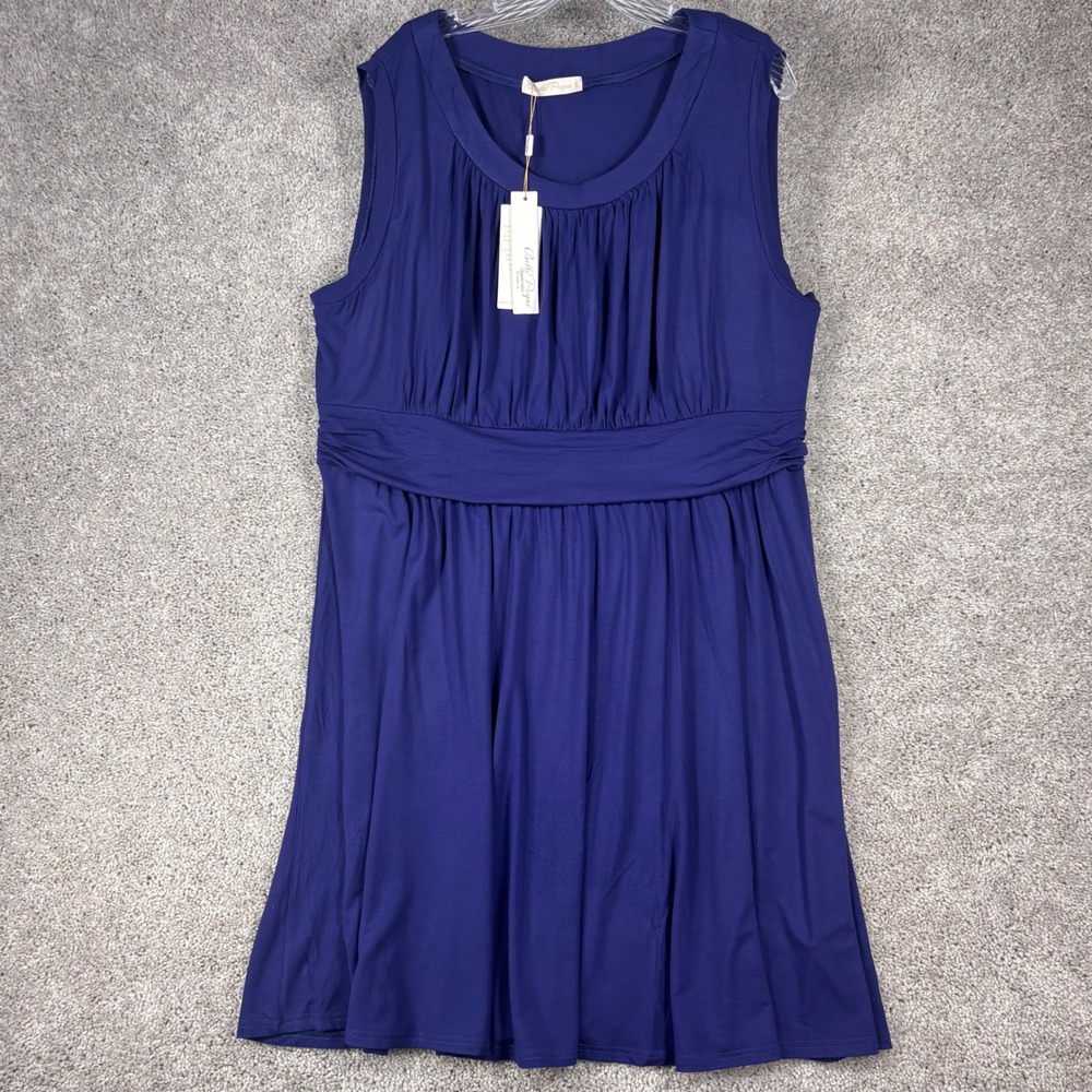 Belle Poque Womens 3XL Royal Blue Retro Fit & Flare Sleeveless Midi‎ Dress NWT